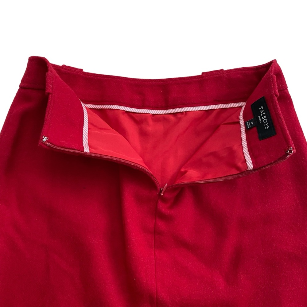 TALBOTS Women’s Wool Blend Lined Career Red Pencil Skirt Size 2P - Picture 8 of 10